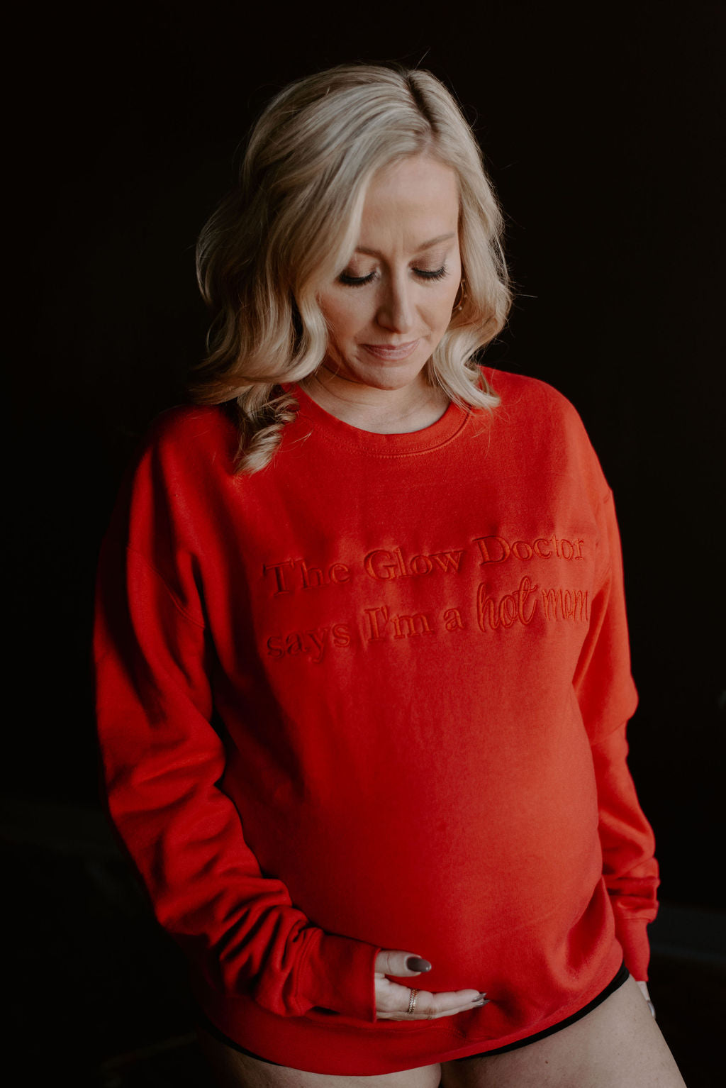'The Glow Dr Says I'm a Hot Mom' crewneck image 0